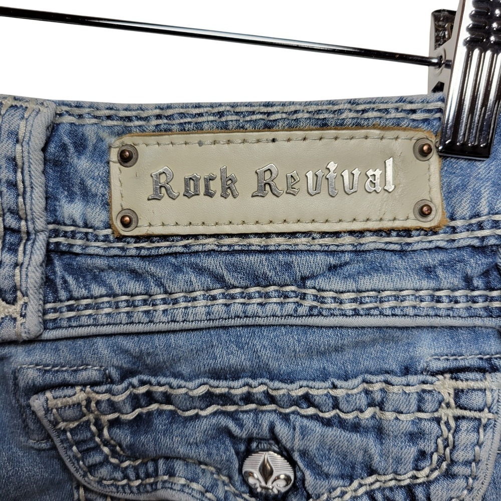 Rock Revival Elizabeth Low Rise Wide Leg Jeans Women's Size 30 Western Boho - Picture 11 of 11